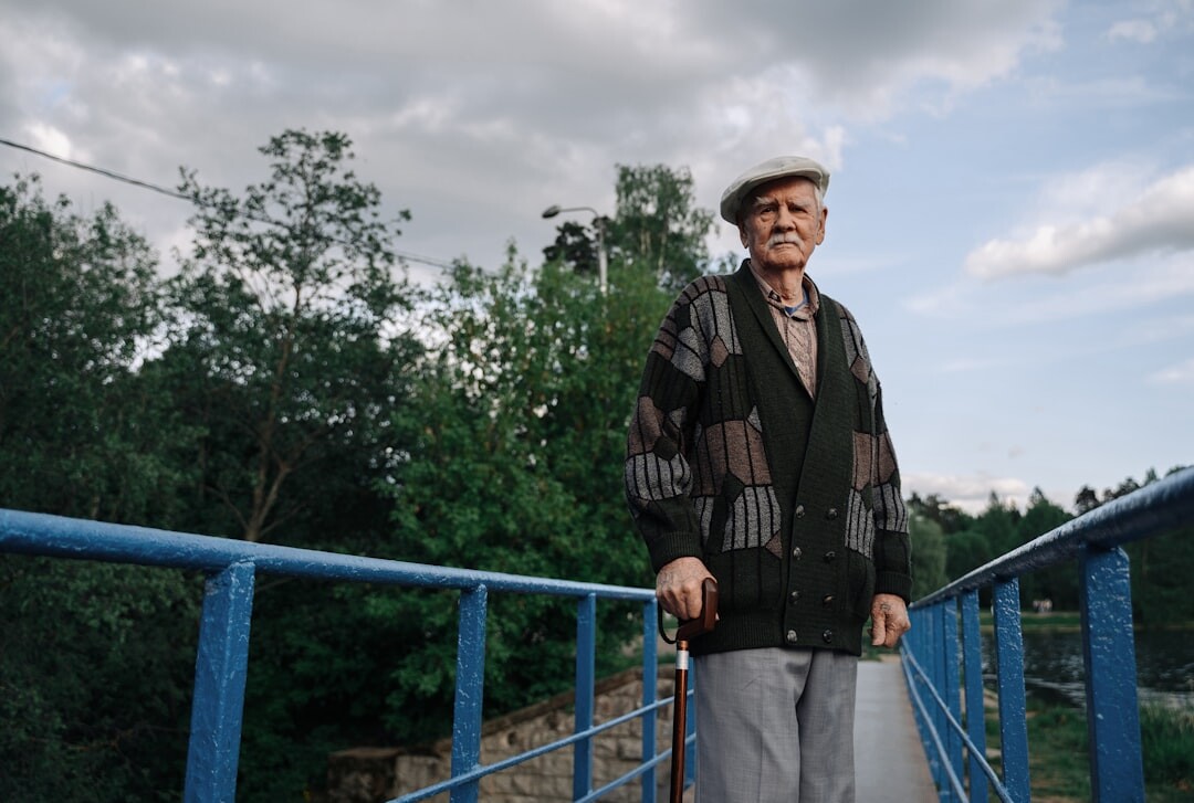 Portrait of an elderly Danish fisherman on his boat